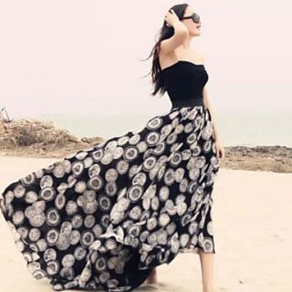 Verragee Clock Print Large Swing Skirt