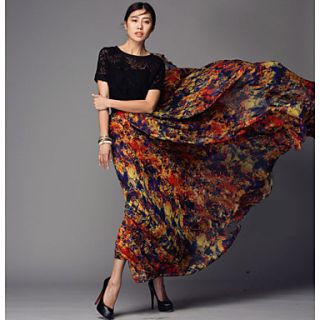 Verragee Vintage Print Large Swing Skirt