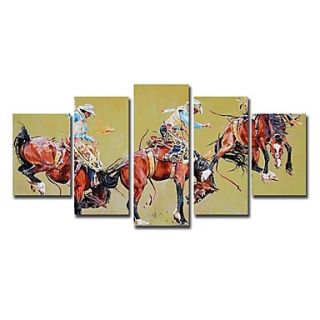Hand Painted Oil Painting People Knight with Stretched Frame Set of 5