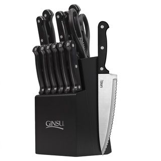 Ginsu Essentials Series 14 piece Black/ Black Cutlery Set