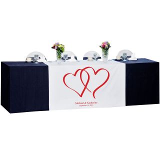 Heart Design Personalized Wedding Table Runner, Red