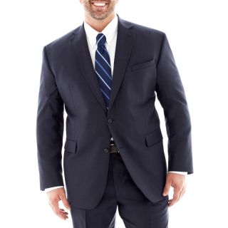 CLAIBORNE Navy Sharkskin Suit Jacket   Big and Tall, Mens