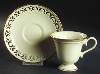 Lenox China Modano Lace Footed Cup & Saucer Set, Fine China Dinnerware   Milleni