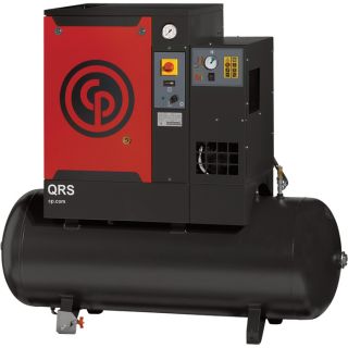 Chicago Pneumatic Quiet Rotary Screw Air Compressor with Dryer   5 HP, 230