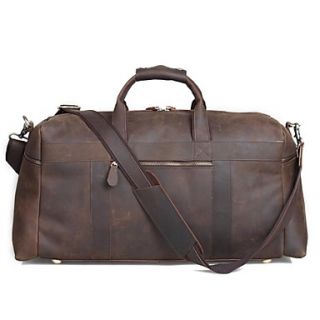 Men Vintage Large Travel Hand Luggage Bag With Leather