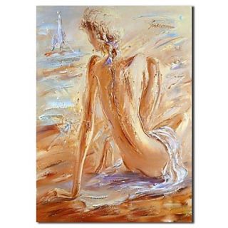 Hand Painted Oil Painting People Nude Ladys Back Painting with Stretched Frame