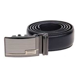 Mens Stylish Cow Split Leather Belt W/ Zinc Alloy Automatic Buckle