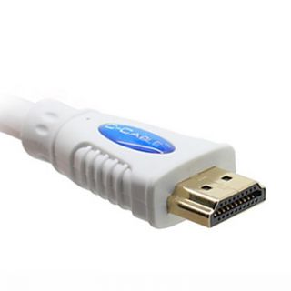 C Cable HDMI V1.4 Male to Male Cable Flat Type White for 3D HD TV(1.5M)