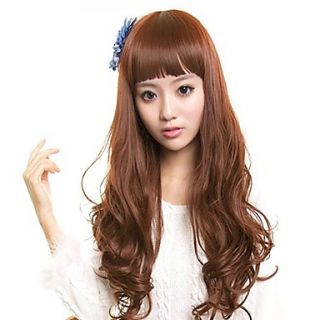 Capless Full Bang Synthetic Stylish Long Wavy Wigs 3 Colors Available