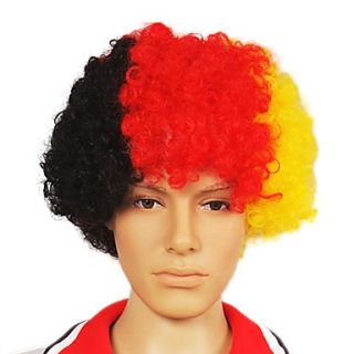 Capless Football Fans Party Wig(Germanys Flag Colors)