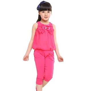 Girls Chiffon Bow Sleeveless Clothing Sets