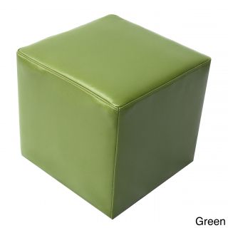 Bonded Leather Cube Contemporary Ottoman