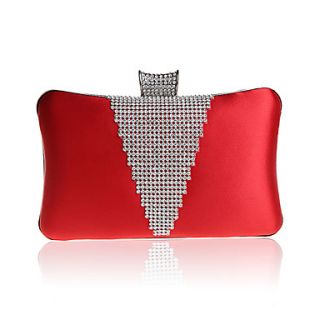BPRX New WomenS Fashion Rectangle Textured Metal Evening Bag (Red)