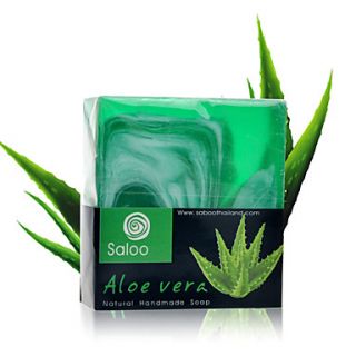 Thailand Saboo Aloe Essential Oil Soap Whitening Moisturizing Anti Acne Anti Inflammation 100g