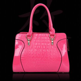 XIUQIU Womens Fascinating Leather Handbag(Fuchsia)