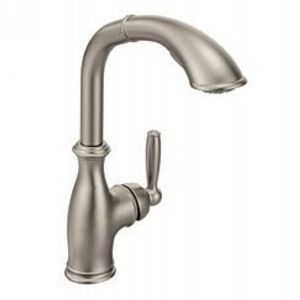 Moen 7285CSL Brantford Chrome one handle high arc pullout kitchen faucet