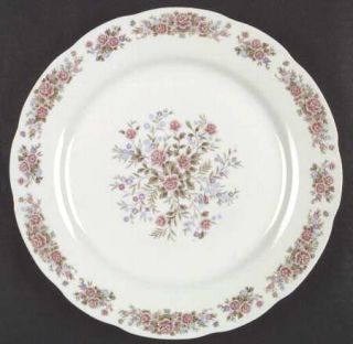 Red Sea Rsa1 (Scalloped) Dinner Plate, Fine China Dinnerware   Pink&Blue Flowers