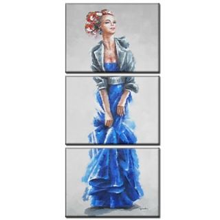 Hand Painted Oil Painting People Modern Lady 01 set of 3