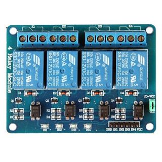 4 Lines 12 V Relay Module Black and White