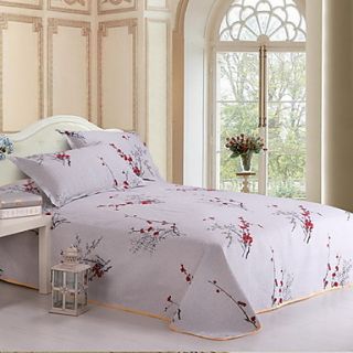 SINUOER Flax Three Piece Bedclothes Plum Blossom Trilogy (Screen Color)