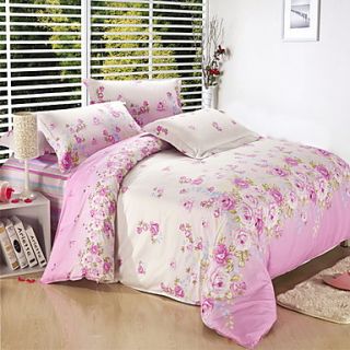 SINUOER Cotton Twill Four Piece Bedclothes Beautiful Flowers(Screen Color)