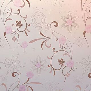 Elegant Minimalism Pink Free Style Flowers Window Film