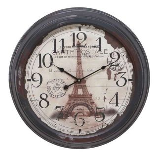 Eiffel Towel Metal Wall Clock (Rust free premium grade metal alloy Quartz wall clockLong lasting)