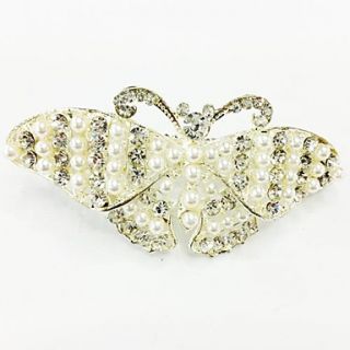 Fashion Bling Shinning Diamond Pearl Butterfly for Women Hairpin Jewelry Accessories