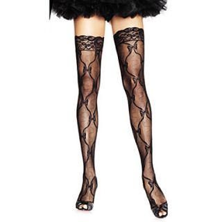 Womens Lace Floral Stretchy Stockings