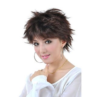 Capless Short High Quality Synthetic Nature Look Light Brown Straight Hair Wig