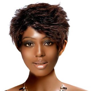 Capless Short High Quality Synthetic Nature Look Light Brown Curly Hair Wig