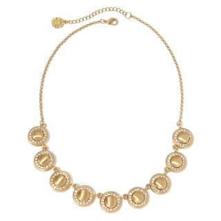 MONET JEWELRY Monet Gold Tone Crystal Discs Collar Necklace