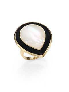 IPPOLITA Mother of Pearl, Black Onyx and 18K Yellow Gold Ring   Gold Black