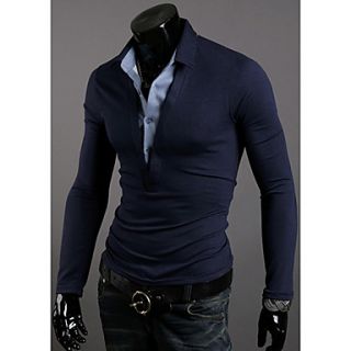 Midoo Fake Two Long Sleeved T Shirt(Royal Blue)