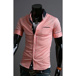 Midoo Short Sleeved Fashion Casual Shirt(Pink)