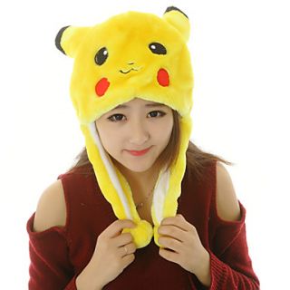 Unisex Endearing Yellow Pikachu Warm Fuzzy Kigurumi Aminal Beanie