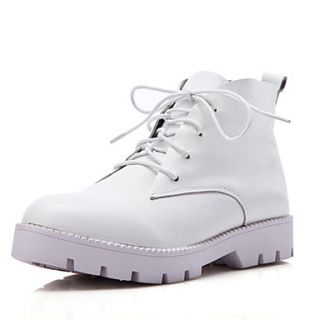 XNG 2014 New Martin Leather Casual Cool Bandage Boots (White)