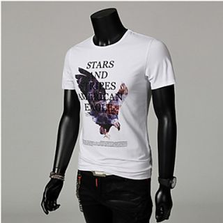 ZZT Fashion All Purpose Eagle Printed Cotton Round Neck Short Sleeve T Shirt