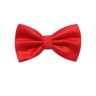 Mens Fashion Solid Colour Red Wedding Bowtie