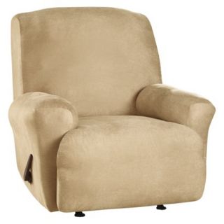 Sure Fit Stretch Leather Recliner Slipcover   Camel