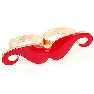 Ravier Womens Vintage Red Moustache Pattern Ring