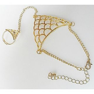 Ravier Womens Vintage Gold Cut Out Triangle Link Bracklet