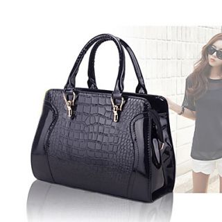MIQIANLIN Womens Crocodile Stripe Fashion Handbag(Black)