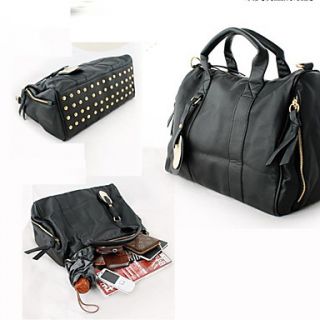 MIQIANLIN Womens Korean Style PU Leather Crossbody Bag(Black)