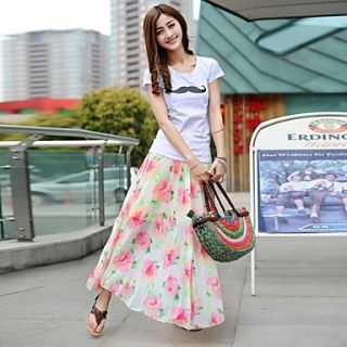 Womens New Floral Chiffon Skirt