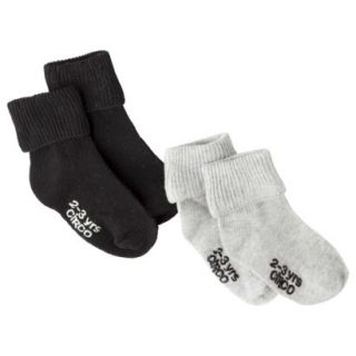 Circo Infant Toddler Boys 2 Pack Casual Socks   Black/Grey 0 6 M