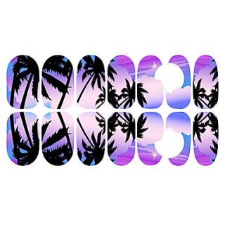 12PCS Romantic Bluish Violet Moonlight Luminous Nail Art Stickers