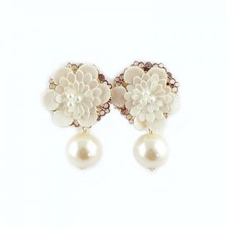Kayshine Womens Elegant Cut Out Pearl Earrings