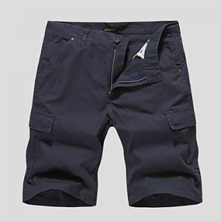 Mens Straight Solid Color Pocket Shorts