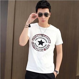 Mens Round Neck Casual Short Sleeve Printing T shirt(Acc Not Included)